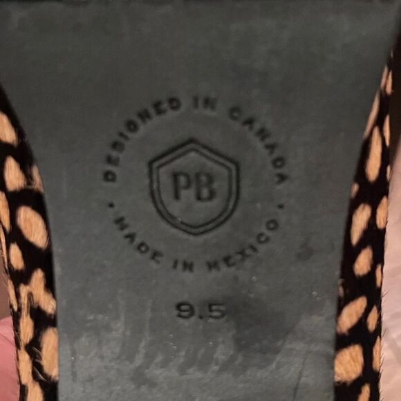 Poopy Barley Reverse Spot Calf Hair Heeled Mules Size 9.5 - Picture 8 of 9